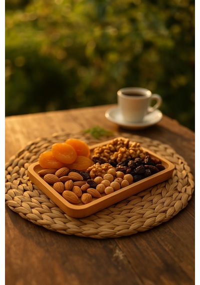 Dikdörtgen Bambu Sunumluk 14x24 Cm Sarı
