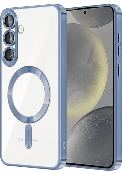 Samsung Galaxy S26 Plus Uyumlu Kılıf Kamera Lens Koruyuculu Magsafe Özellikli Telefon Kılıfı Kapak Sierra Mavi