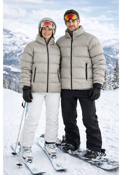 Pantoloncu Ali Unisex Şişme Kayak Montu Su Geçirmez Kışlık Krem