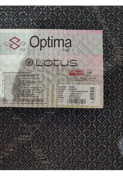 Optima Halı Lotus 77010 Antrasit 120 180
