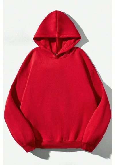 Scream Baskılı Oversize Sweatshirt Kırmızı