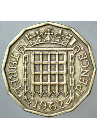 Birleşik Krallık 3 Pence 1962 Kraliçe Iı. Elizabeth 21 Mm İngiltere.