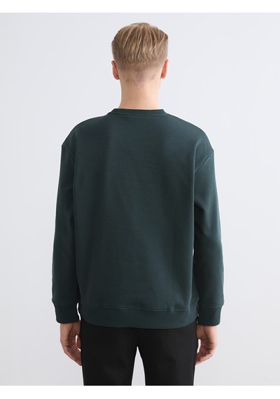 Lcw Vision Yeşil Bisiklet Yaka Erkek Kalın Sweatshirt