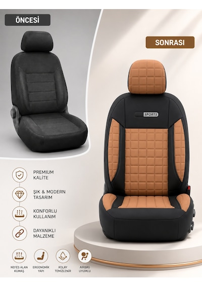 Fiat Punto Araçlara Uyumlu Arkalı Önlü Takım Dolgulu Oto Kılıfı - Piksel Seri 63035686