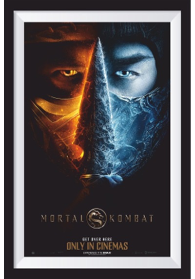 Mortal Kombat çerçeve görünümlü retro ahşap poster
