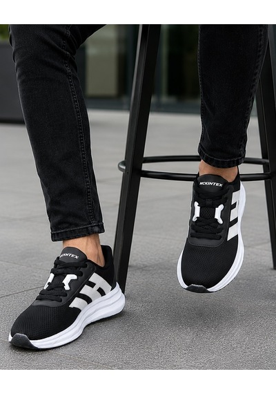 Homiro Fuspedli Poli Taban Günlük Spor Ayakkabı Sneaker SİYAH-BEYAZ