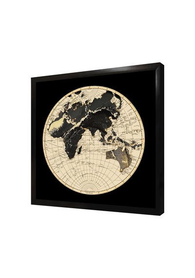 Soyut Detaylı Dünya Küre Çerçeveli Mdf Tablo-173864