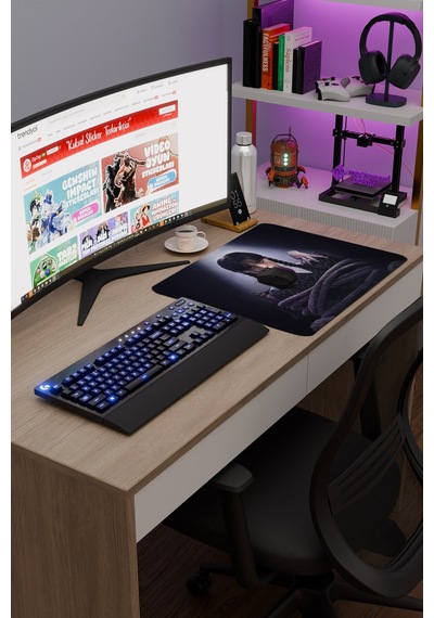 Wednesday V4 48x40 Xl Gaming Kauçuk Kaymaz Taban Mouse Pad Fare Altlığı