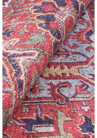 Blues Vintage Desenli Dokuma Taban Dekoratif Bordo Halı (Al 162)