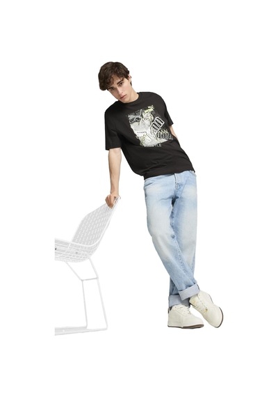 Puma Erkek Spor Tişört Graphics Photoprint Tee 68321301-Siyah