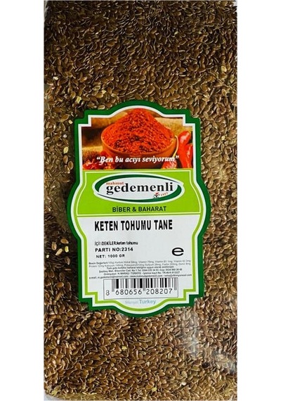 Gedemenli Keten Tohumu Tane Glutensiz 1 KG