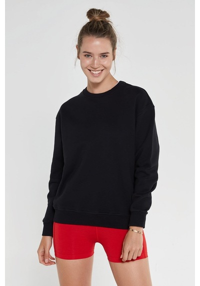 Jerf Lydney Kadın Sıfır Yaka Sweatshirt Siyah 001