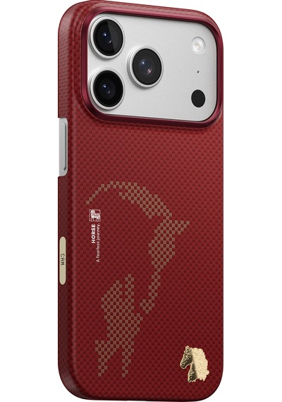 Apple Uyumlu iPhone 17 Pro Blaze Steed Aramid Fiber Magsafe Premium Manyetik Kılıf Şeffaf