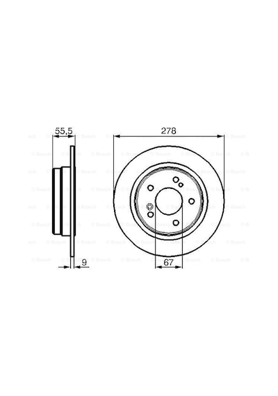 Fren Diski Mercedes 202, 124 Kasa Arka - 278 Mm - Bosch