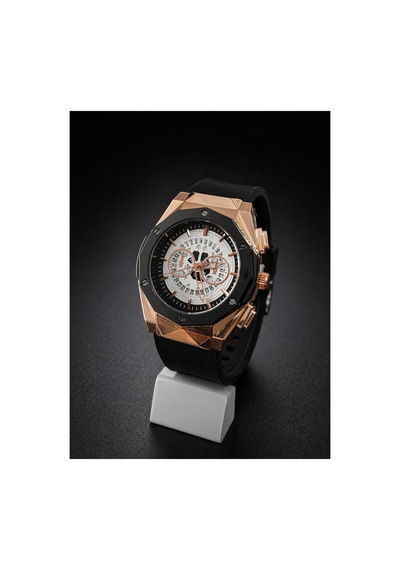 Hublot Model Silikon Erkek Takvimli Kol Saati Siyah-rosee - 822365769 Siyah