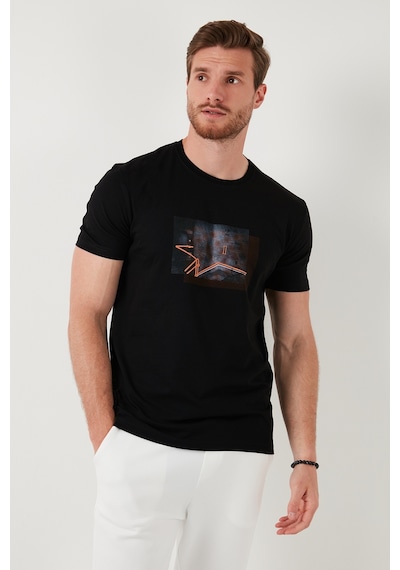 Buratti Pamuklu Slim Fit Bisiklet Yaka Erkek T Shirt 646R8120 Siyah