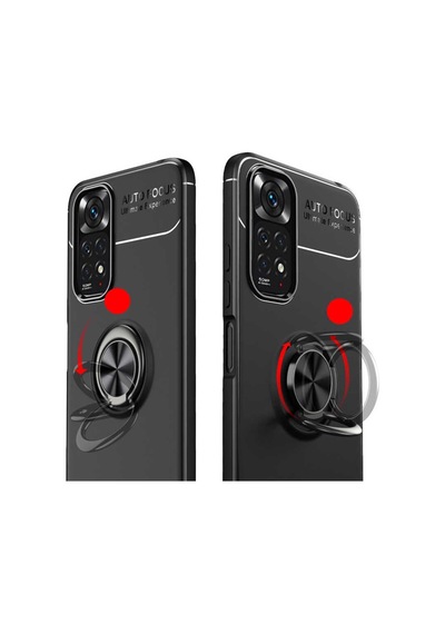 Xiaomi Redmi Note 11 Global Kılıf Yüzüklü Magnetli Ravel Case Kap