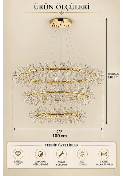 Modern Premium Gold Luxury Sarkıt Avize 3 Kat Modern Lüks Salon Lobi Avizesi 86xg4