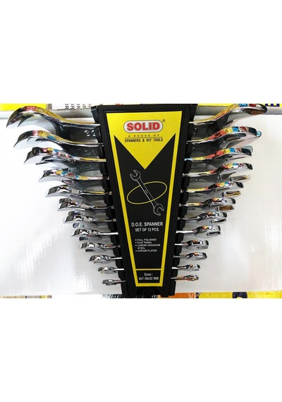 Solid Anahtar Takımı Açıkağız 12 Parça Full Set 06-32Mm Crv Çeliğ