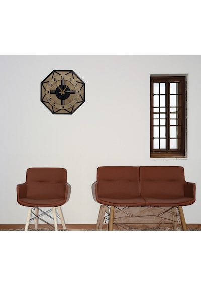 Aswood Modern Dekoratif Büyük Boy Vıp Ev Ofis 50 Cm Duvar Saat Ahşap - Siyah