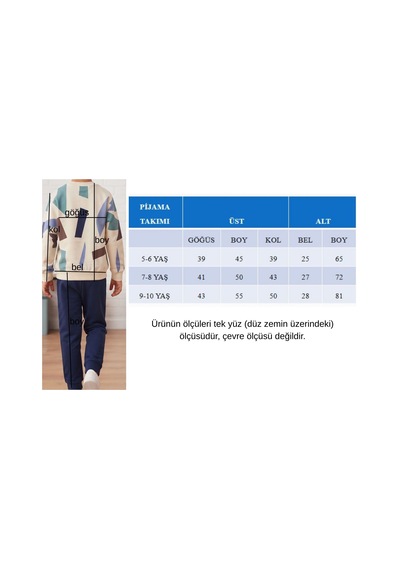 Pina Kids Erkek Çocuk Geometrik Desenli Okul Günlük Eşofman Takımı Esf7038 Mavi