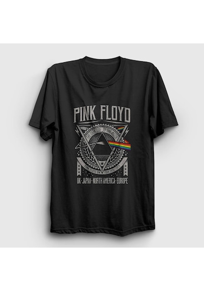 Presmono Unisex Tour Pink Floyd T-shirt Siyah