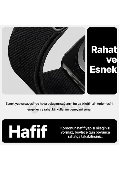 Apple Watch İçin Uyumlu Bilek Kalınlığına Göre Ayarlanabilir Yumuşak Kumaşlı Ve İnce Görünümlü Dayanıklı Sık Dokuma Kumaş Kordon Çok Renkli