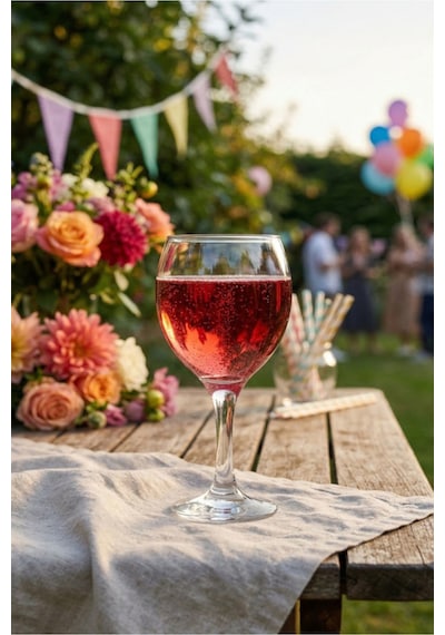 Lav Misket Cam Goblet 6'lı 365 ml Ayaklı (Şarap Kadehi , Kokteyl Bardağı)