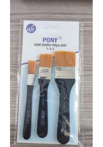 Pony Hobi Zemin Fırça Seti 3lü Fırça Seti