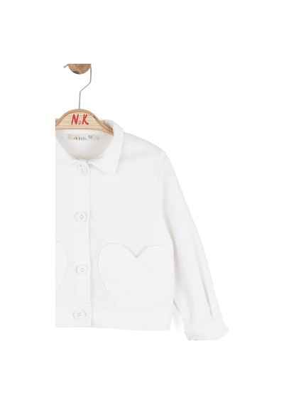 Nk Kids Kız Çocuk Kalpli Ceket Nk-31620 Ekru