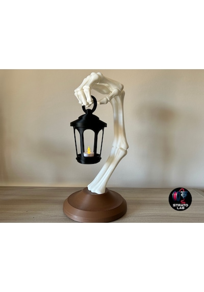 İskelet Eli Dekoratif Cadılar Bayramı Feneri - 40 Cm Korku Temalı Gece Lambası