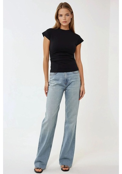 Hiccup Slim Fit Kısa Kollu Bisiklet Yaka Tişört Siyah