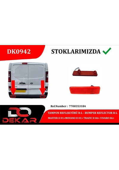 Lvsqvr Tampon Reflektörü R-l Master Iı 01 Movano Iı 01 Trafıc Iı 06 Vıvaro 06 Çok Renkli