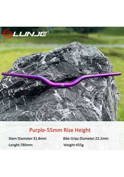 Lunje Riser Alüminyum Bisiklet Gidonu 780 Mm Siyah - Mor