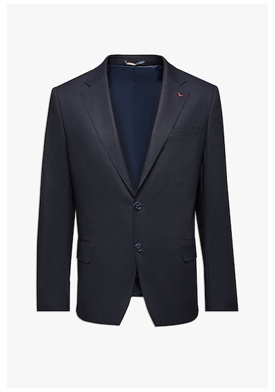 D's Damat Slim Fit Lacivert Düz Likralı Esnek Mono Yaka Çift Yırtmaçlı Astarlı Takim Elbise Lacivert