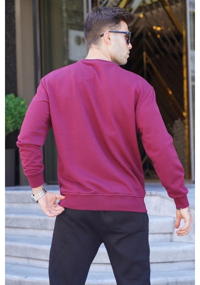 Madmext Bordo Regular Fit Basic Sweatshirt 6136-bordo Bordo