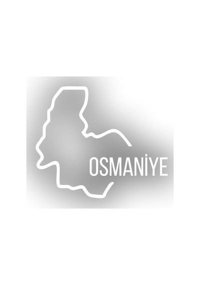Osmaniye Harita Araba Sticker 17x17 Cm Beyaz