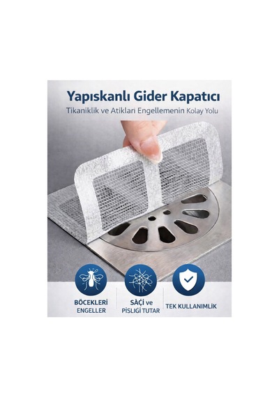 2 Adet Gider Kapatıcı Kendinden Yapışkanlı Gider Kapağı Beyaz