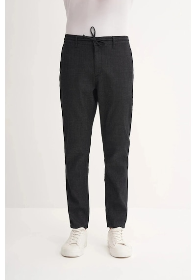 Cazador Jogger Denim Pantolon Düz Paça Beli Bağcıklı 811 Siyah