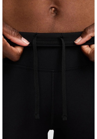 Nike Dri Fit Fast Mid Rise 7/8 Leggings Tight Kadın 3 Cepli Spor Tayt Siyah Siyah