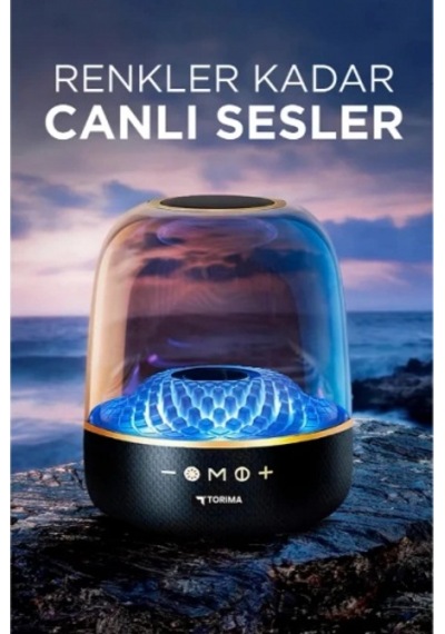 D33 Siyah Taşınabilir Kablosuz Bluetooth Hoparlör Renkli