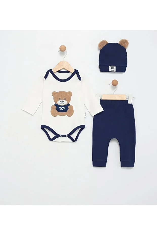 Toy Bear Bebek Takım Polifoni Babies Beyaz - Lacivert