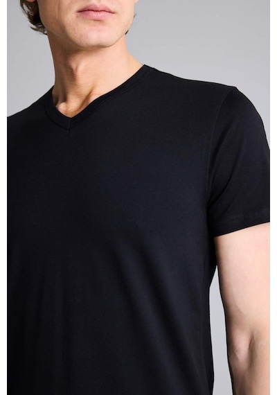Defacto Slim Fit Dar Kesim V Yaka Üst L4884az26spbk27 Siyah-bk27