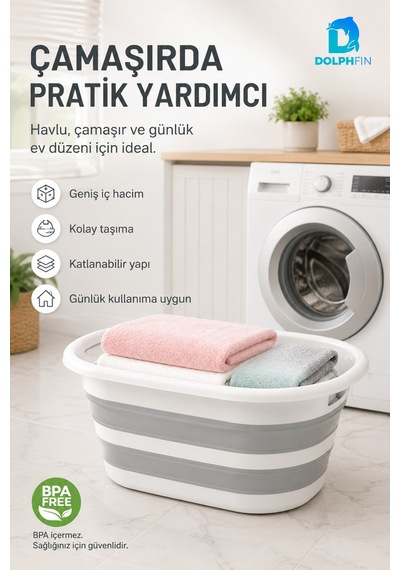 Katlanır Sele 27 Lt Ev Dolap Banyo Düzenleyici Organizer Beyaz-gri