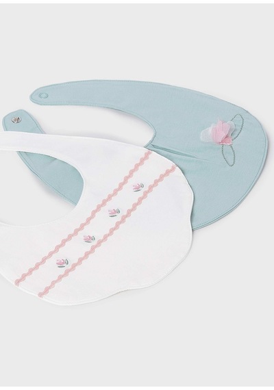 Kız Bebek 2'li Mama Önlüğü Set Yeşil 9077