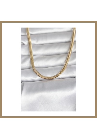 Bezos Cm 14k Gold Renk Yassı Yılan Zincir Model 45 Cm Kadın Kolye 22