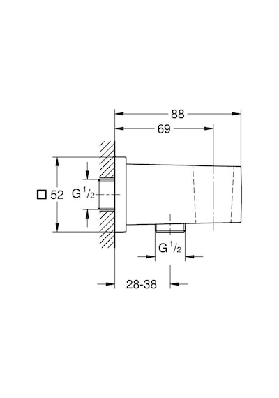 Grohe Euphoria Cube Askılı  Duş Çıkış Dirseği 26370000 Krom