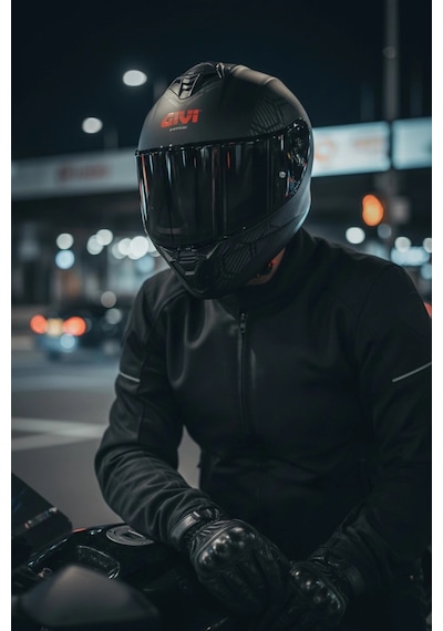 Gıvı 50.x Snake Mat / 1 Renkli 1 Şeffaf Vizörlü Motosiklet Kask Siyah Vizör + Şeffaf