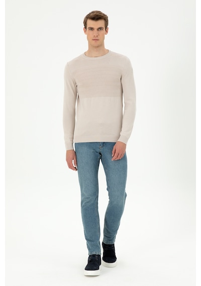 U.S. Polo Assn. Erkek Slim Fit Bisiklet Yaka Taş Kazak 50292876-VR049