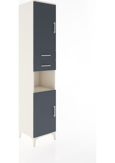 Hyperion Dolap 4 Raflı 2 Çekmeceli 2 Kapaklı 44x44x221 Aytaşı-antrasit Aytası